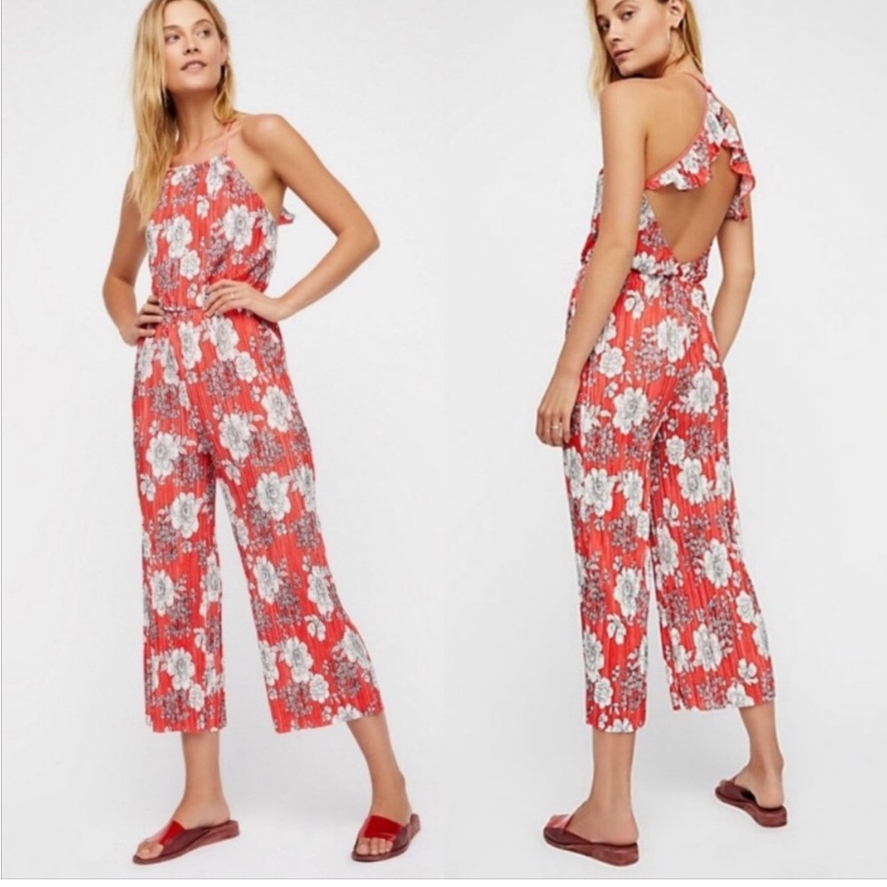 Free People Fresh Fields Pleated Jumpsuit‎ M